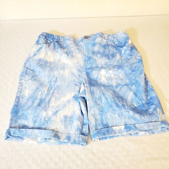 D & Co. Tie Dye Blue/White Shorts Size Large - Picture 1 of 10